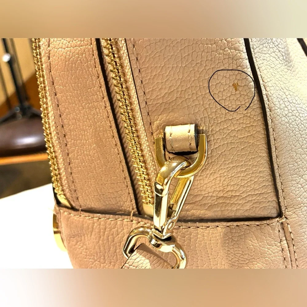 Michael Kors Double Zip Satchel Crossbody And Double Handle Beige - Picture 16 of 16